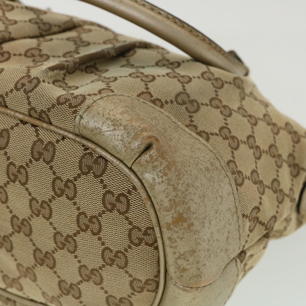 GUCCI GG Canvas Shoulder Bag 2way Beige ki2405