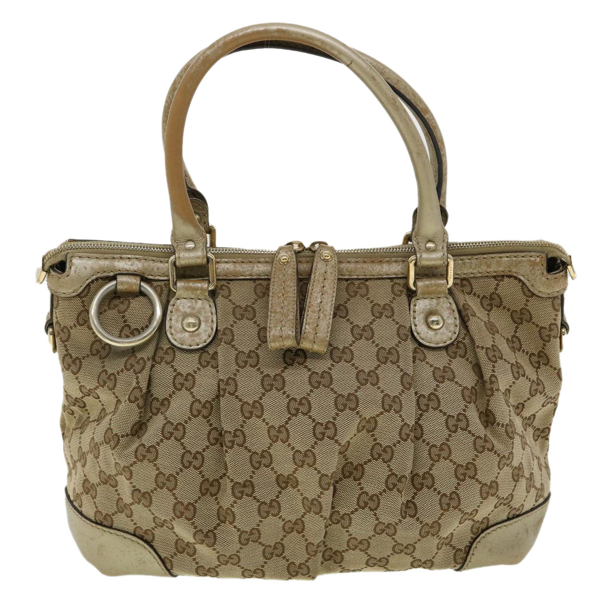 GUCCI GG Canvas Shoulder Bag 2way Beige ki2405