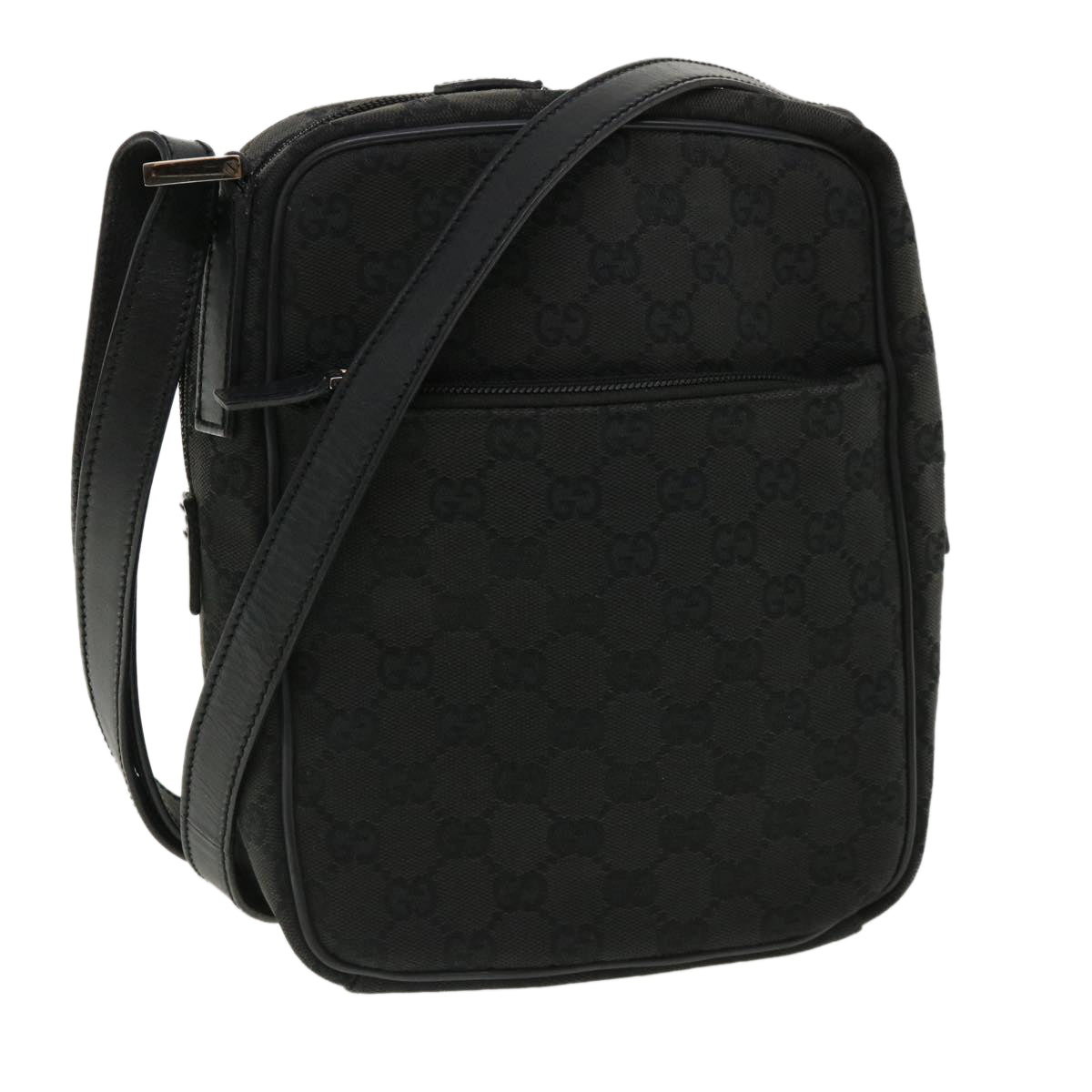 GUCCI GG Canvas Shoulder Bag Canvas Black 03136 ki2642