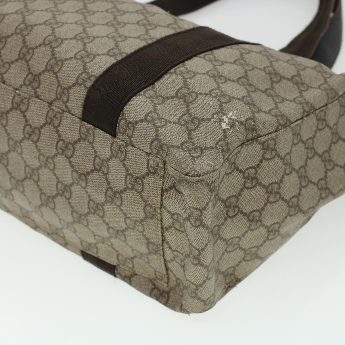GUCCI GG Canvas Tote Bag PVC Leather Beige 141624 ki3005