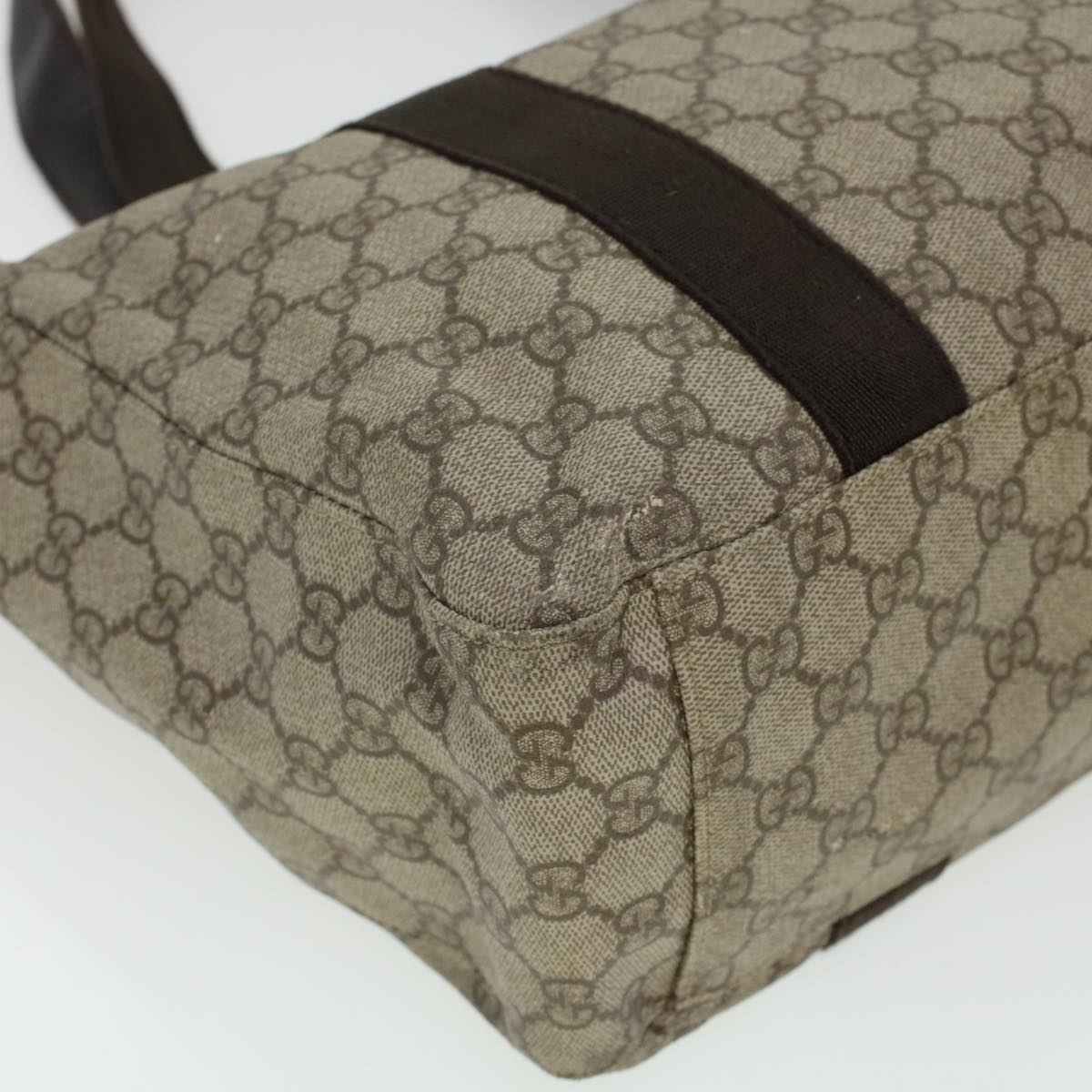 GUCCI GG Canvas Tote Bag PVC Leather Beige 141624 ki3005