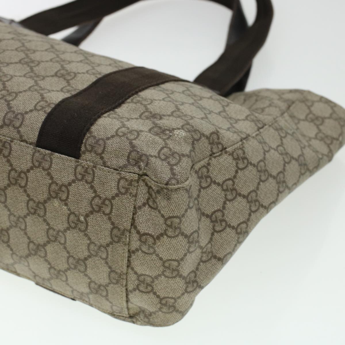 GUCCI GG Canvas Tote Bag PVC Leather Beige 141624 ki3005