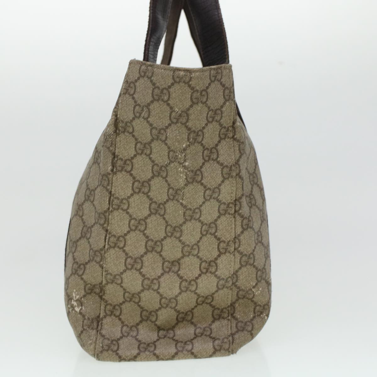 GUCCI GG Canvas Tote Bag PVC Leather Beige 141624 ki3005