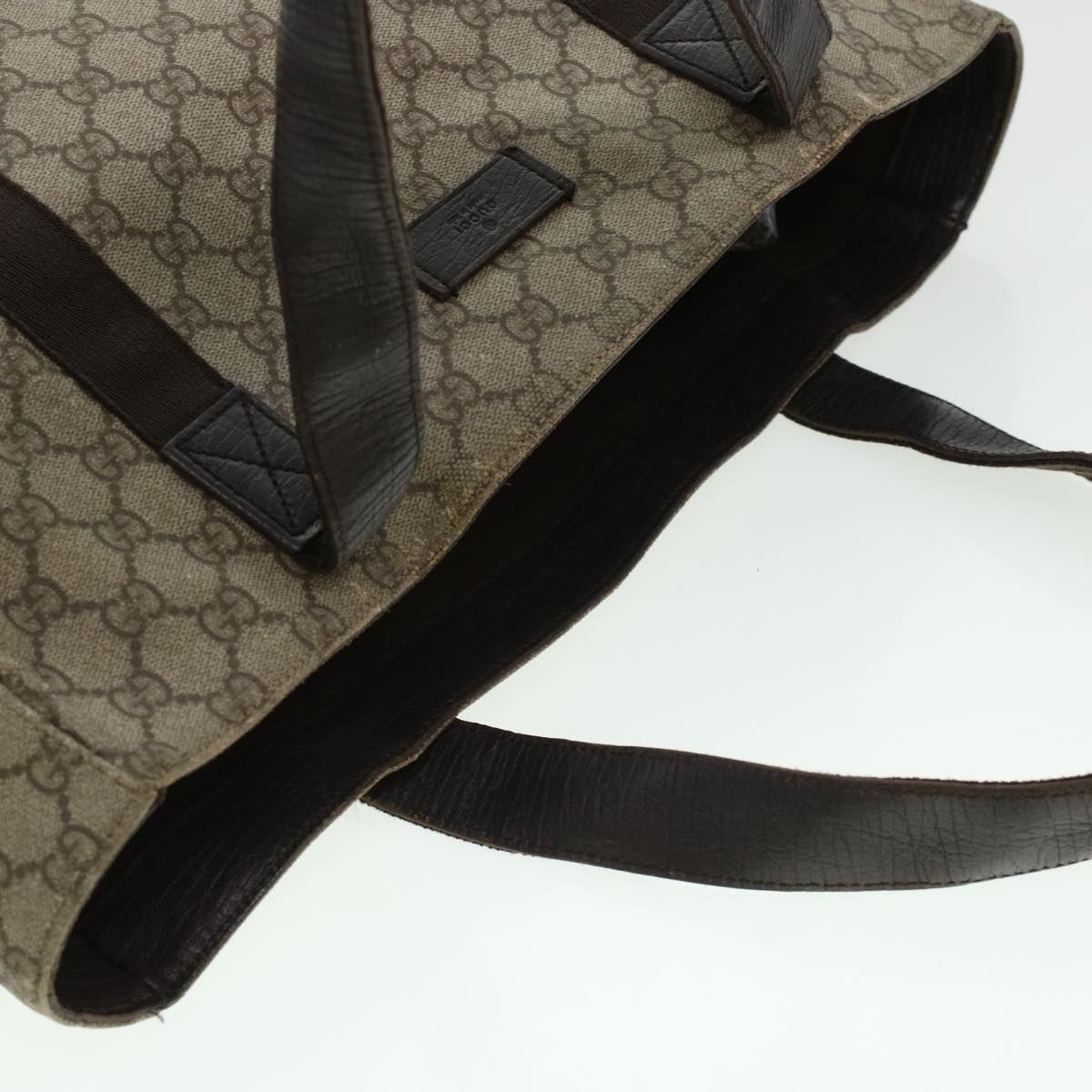 GUCCI GG Canvas Tote Bag PVC Leather Beige 141624 ki3005