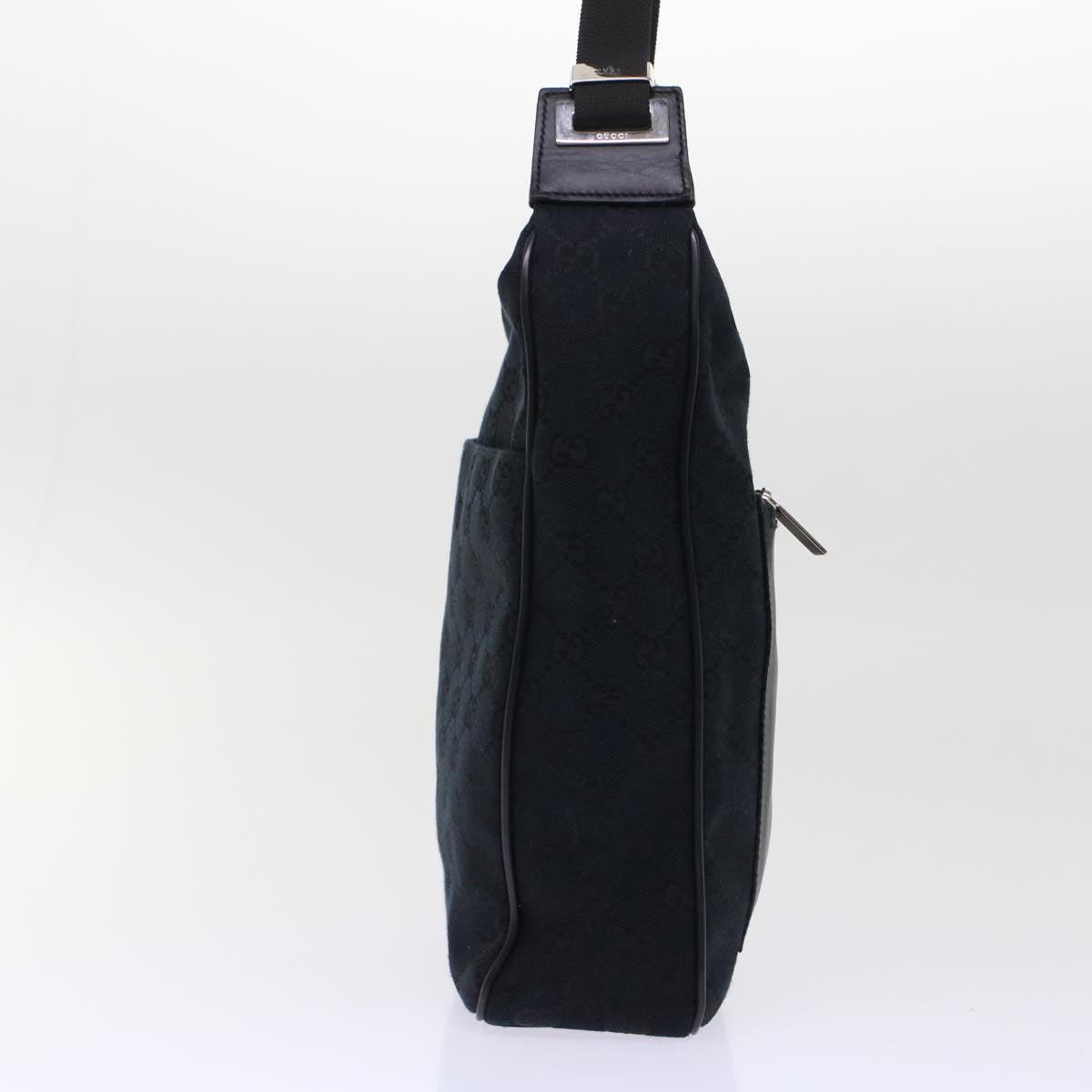 GUCCI GG Canvas Shoulder Bag Leather Black 019.0537 2123 ki3192