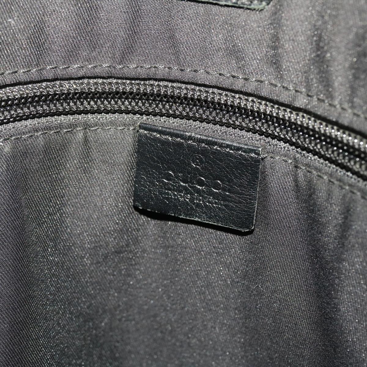GUCCI GG Canvas Tote Bag Leather Black 145971 ki3198