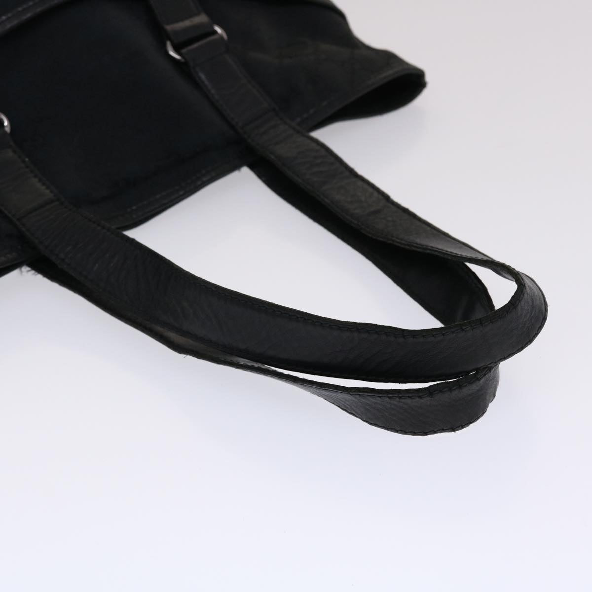 GUCCI GG Canvas Tote Bag Leather Black 145971 ki3198