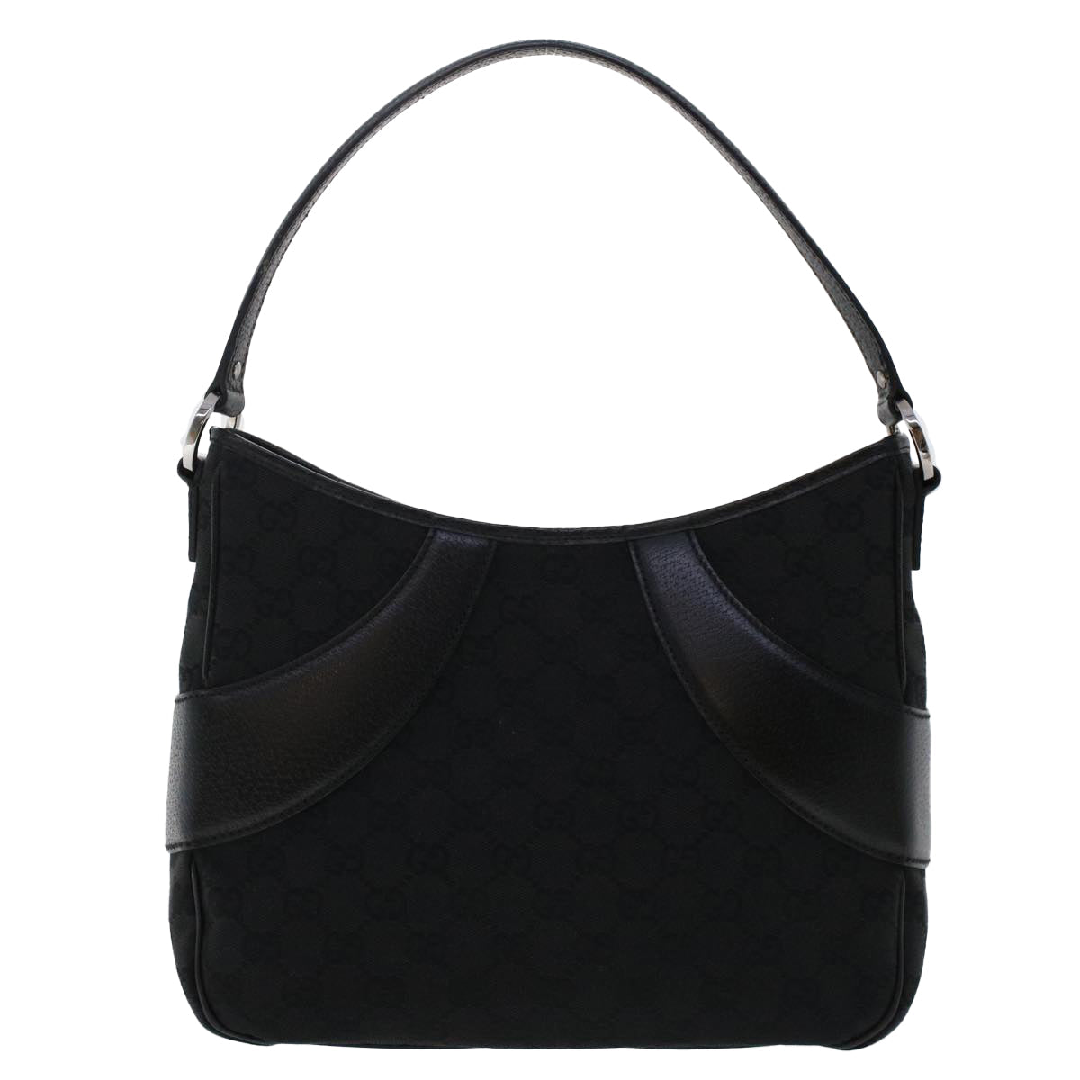 GUCCI GG Canvas Shoulder Bag Black 118012 ki3238