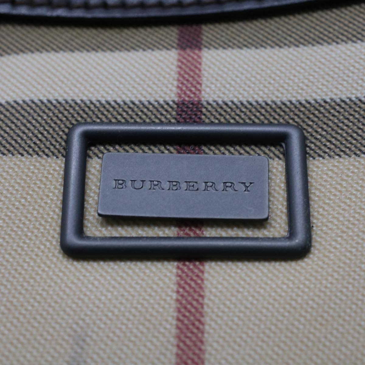 Burberry Nova Check Shoulder Bag PVC Leather Beige Auth ki3342