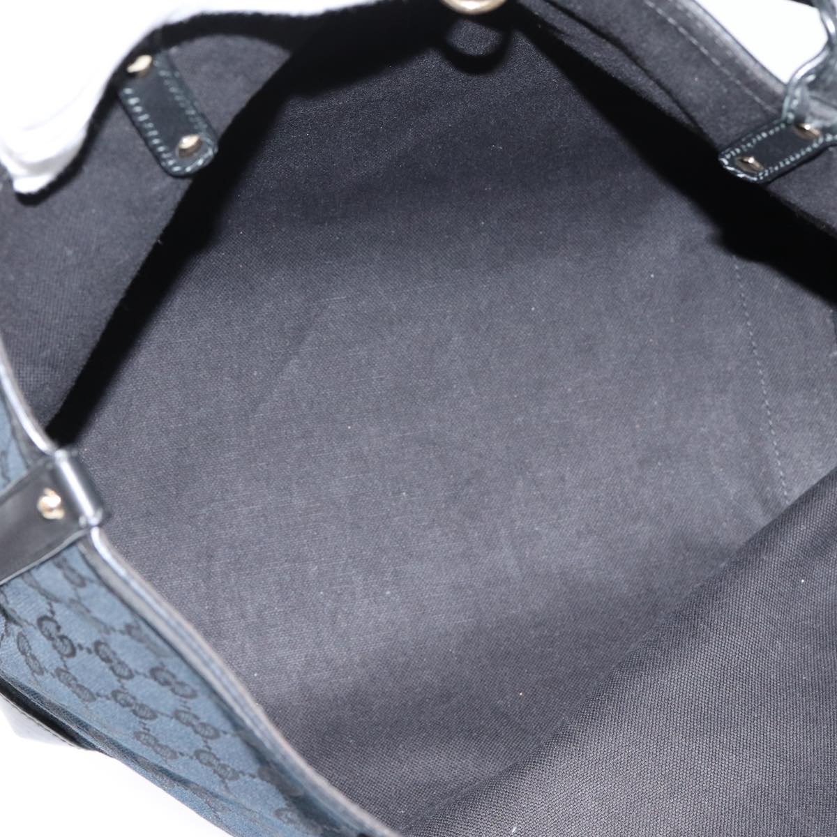 GUCCI GG Canvas Tote Bag Black Gold 247209 Auth ki4735