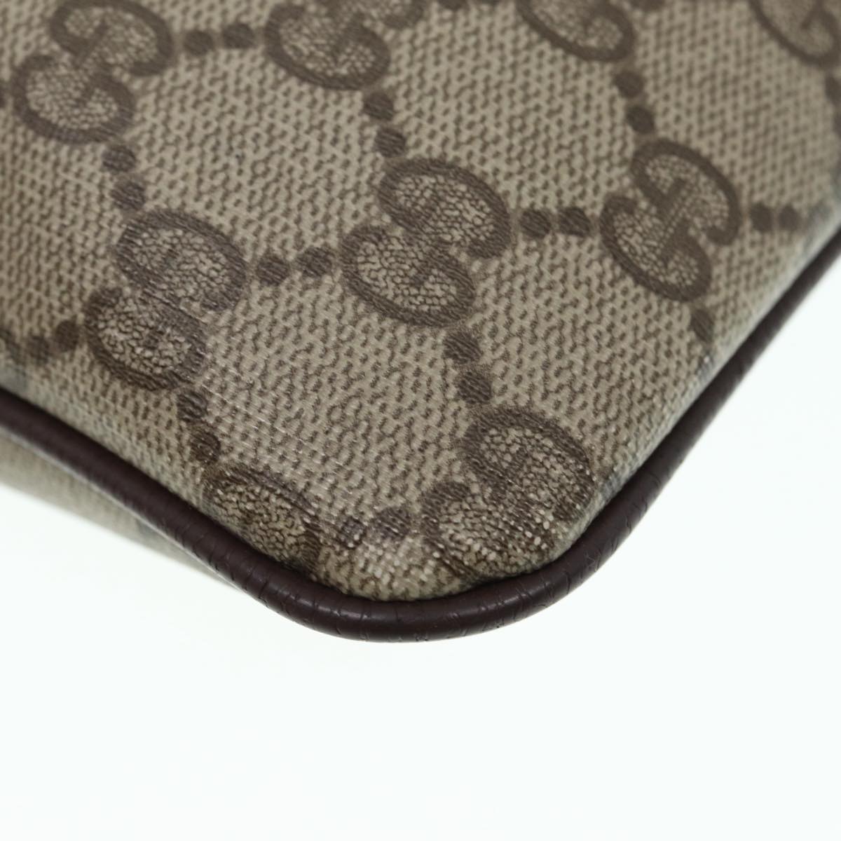 GUCCI GG Supreme Web Sherry Line Shoulder Bag Beige Gold 904 02 047 Auth ki4835