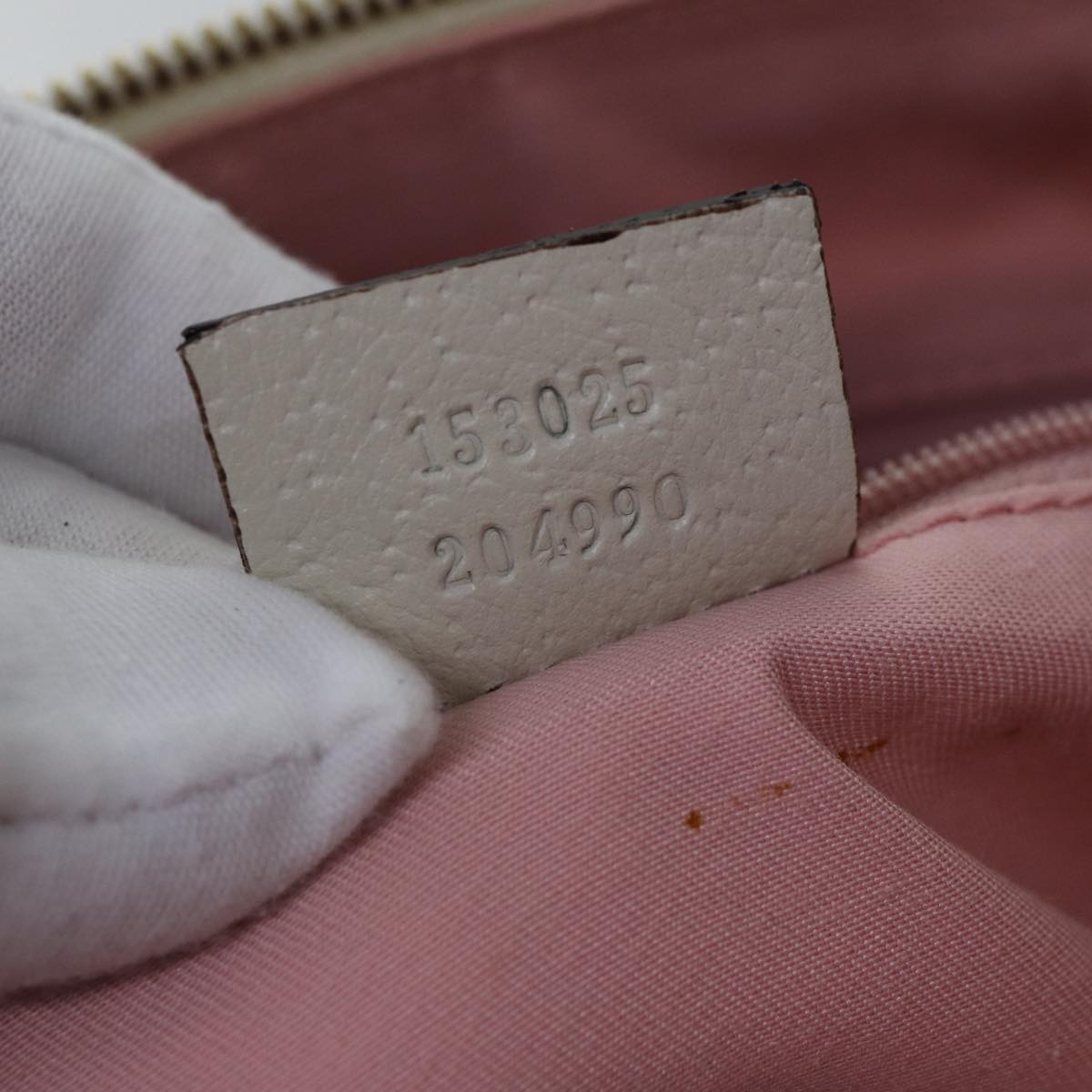 GUCCI GG Canvas Shoulder Bag Pink White Silver 153025 Auth ki4845