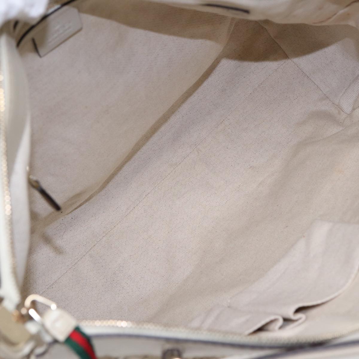 GUCCI GG Canvas Web Sherry Line Tote Bag 2way Red Beige Green 257349 Auth ki4871