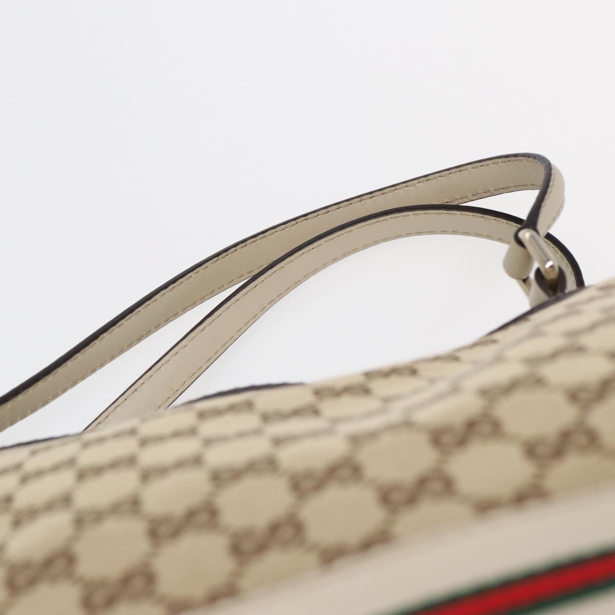 GUCCI GG Canvas Web Sherry Line Tote Bag 2way Red Beige Green 257349 Auth ki4871
