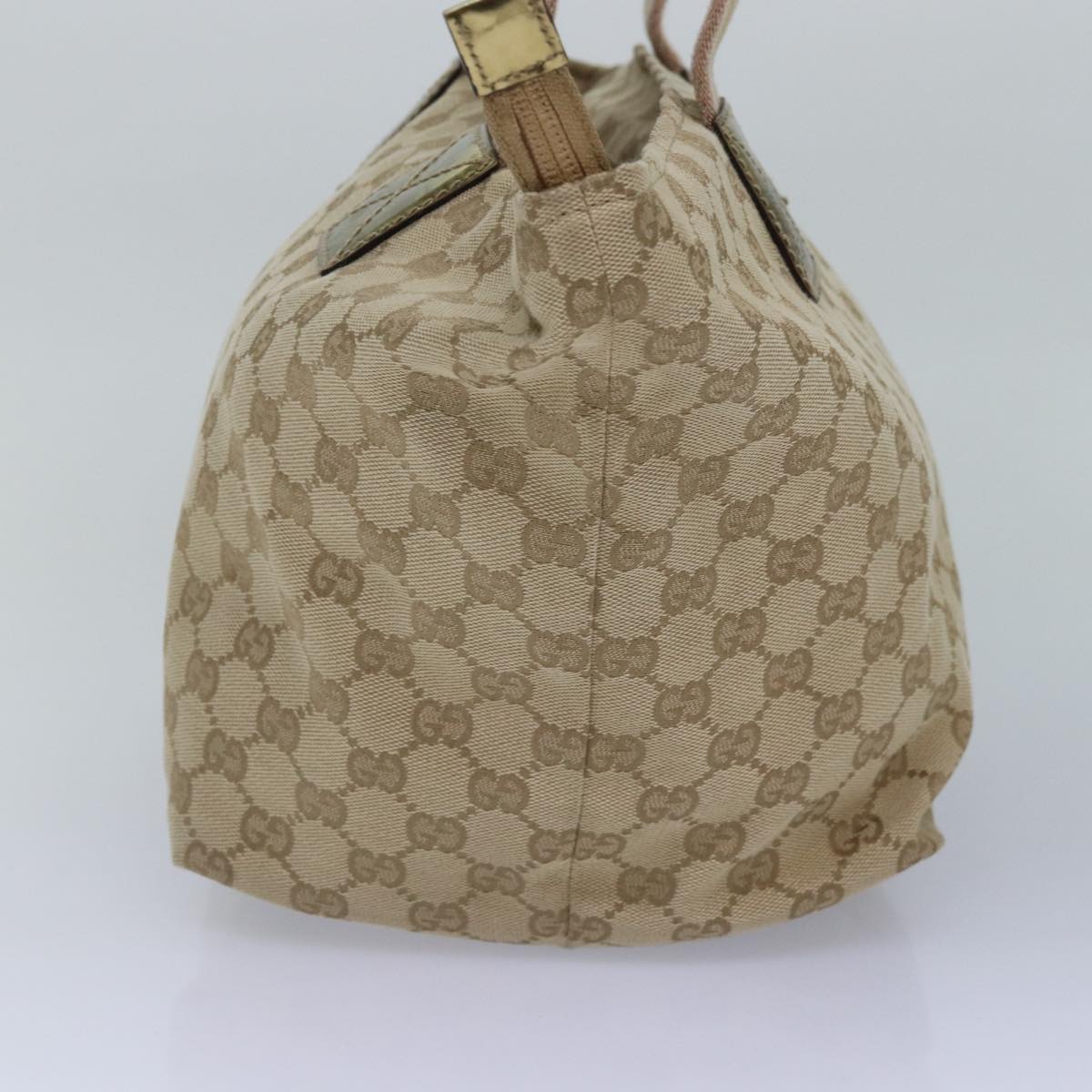 GUCCI GG Canvas Sherry Line Tote Bag Beige Pink gold 131230 Auth ki4879