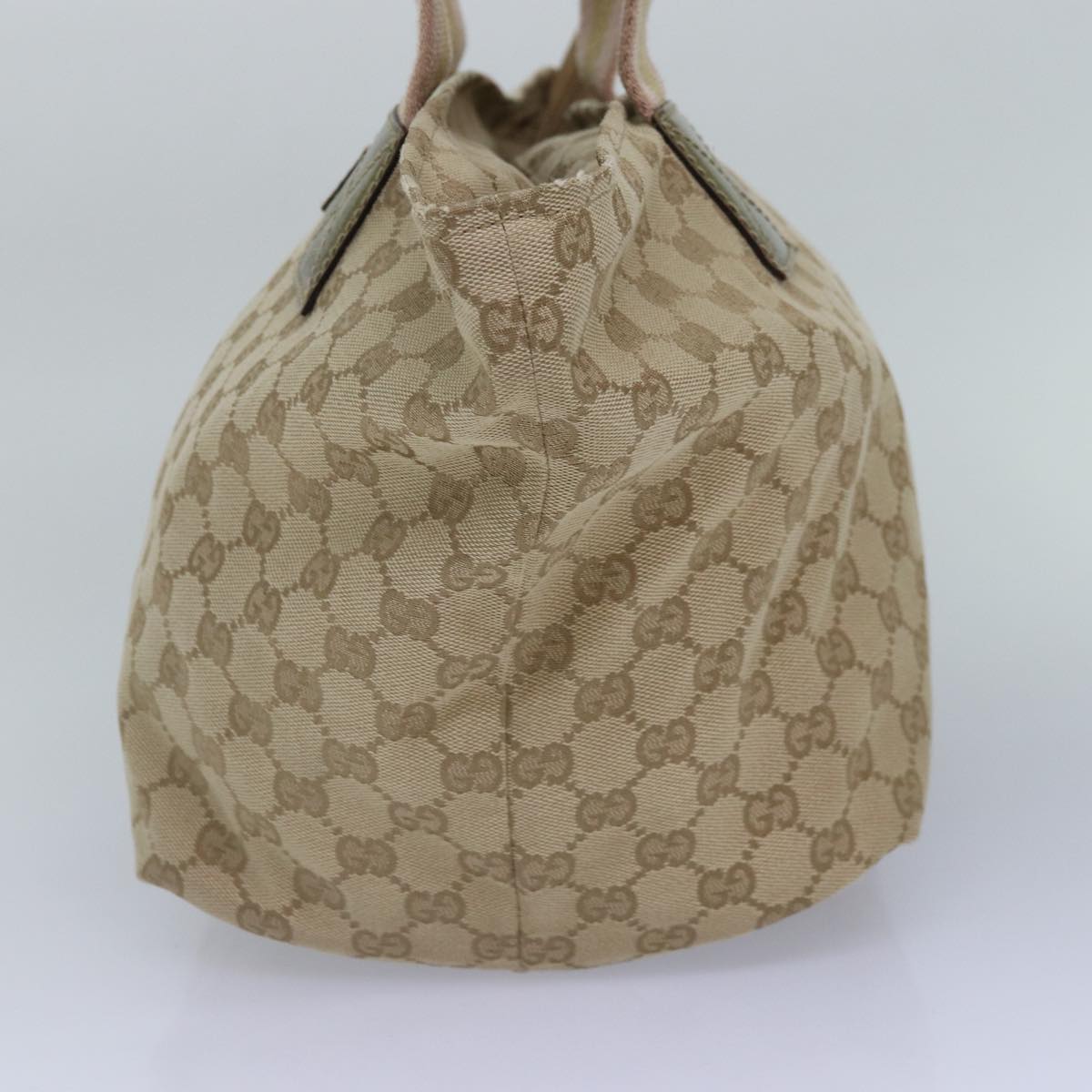 GUCCI GG Canvas Sherry Line Tote Bag Beige Pink gold 131230 Auth ki4879