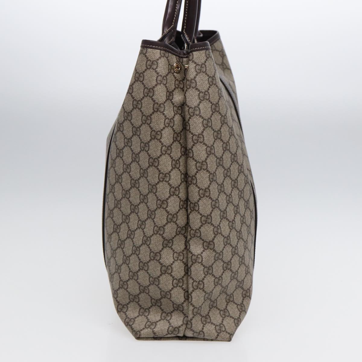 GUCCI GG Supreme Tote Bag PVC Beige Gold 223668 Auth ki4895