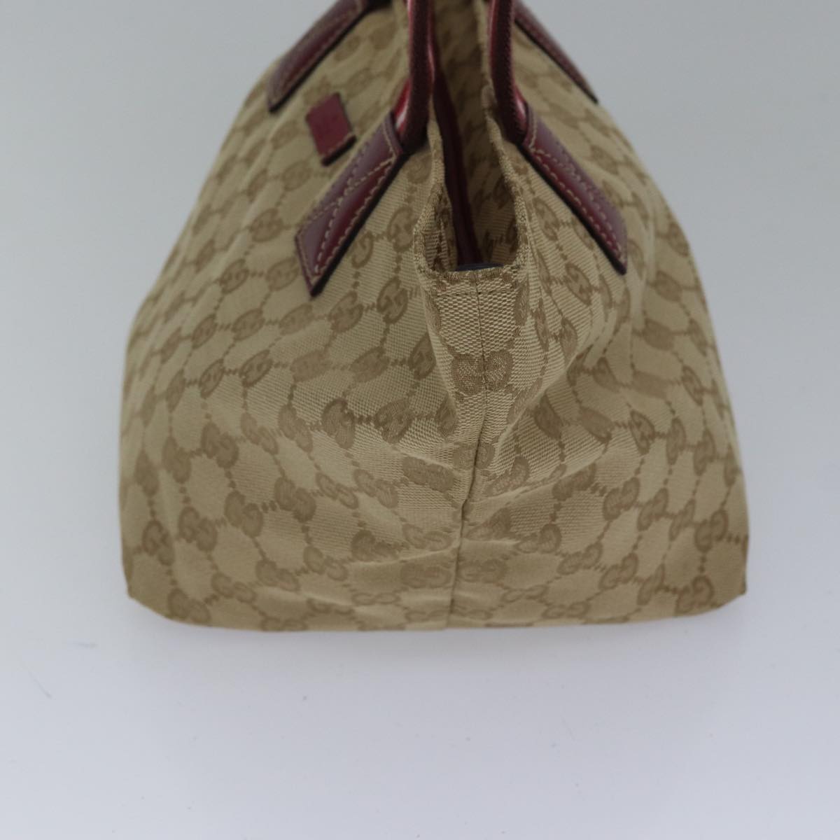 GUCCI GG Canvas Sherry Line Shoulder Bag Beige Red Auth ki4899