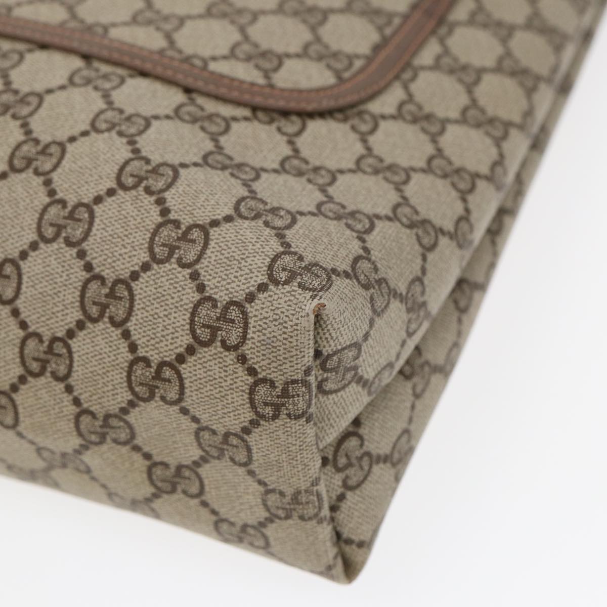 GUCCI GG Canvas Web Sherry Line Tote Bag PVC Leather Beige Green Red Auth kk303