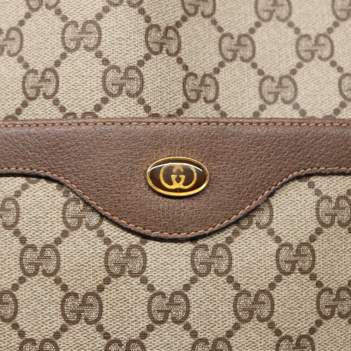GUCCI GG Canvas Web Sherry Line Tote Bag PVC Leather Beige Green Red Auth kk303