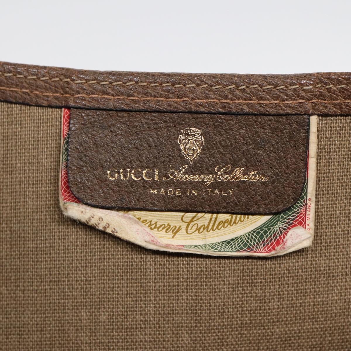 GUCCI GG Canvas Web Sherry Line Tote Bag PVC Leather Beige Green Red Auth kk303