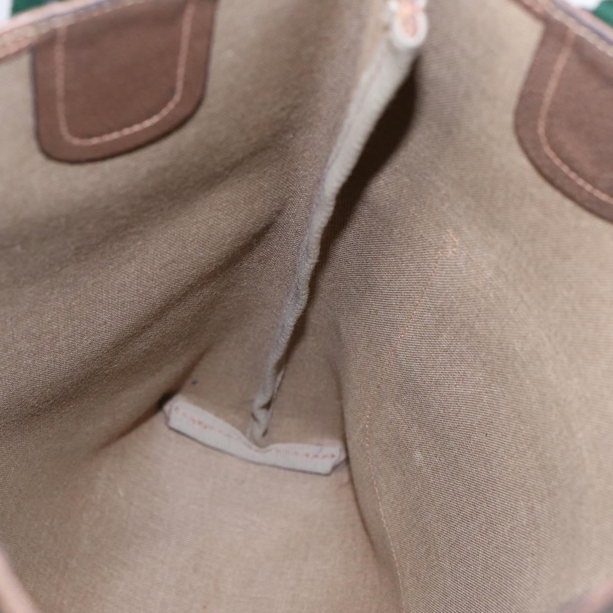 GUCCI GG Canvas Web Sherry Line Tote Bag PVC Leather Beige Green Red Auth kk303
