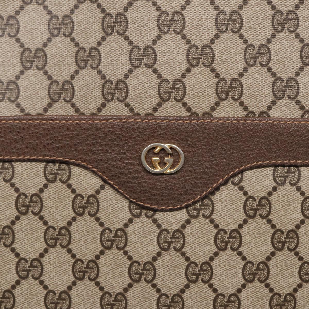 GUCCI GG Canvas Web Sherry Line Tote Bag PVC Leather Beige Green Red Auth kk306
