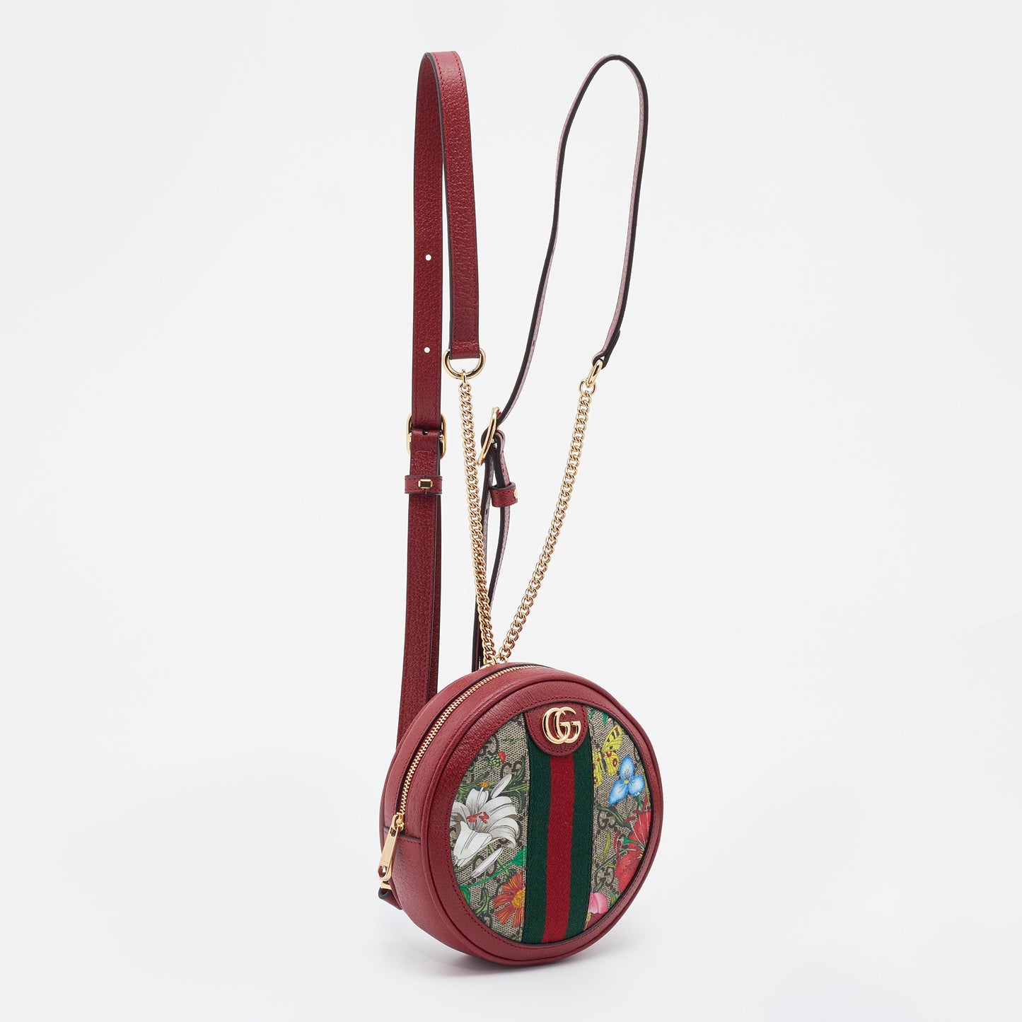 Gucci Multicolor/Red Flora GG Supreme Canvas and Leather Mini Ophidia Backpack
