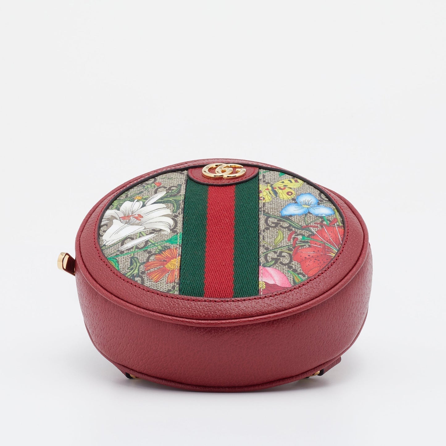 Gucci Multicolor/Red Flora GG Supreme Canvas and Leather Mini Ophidia Backpack