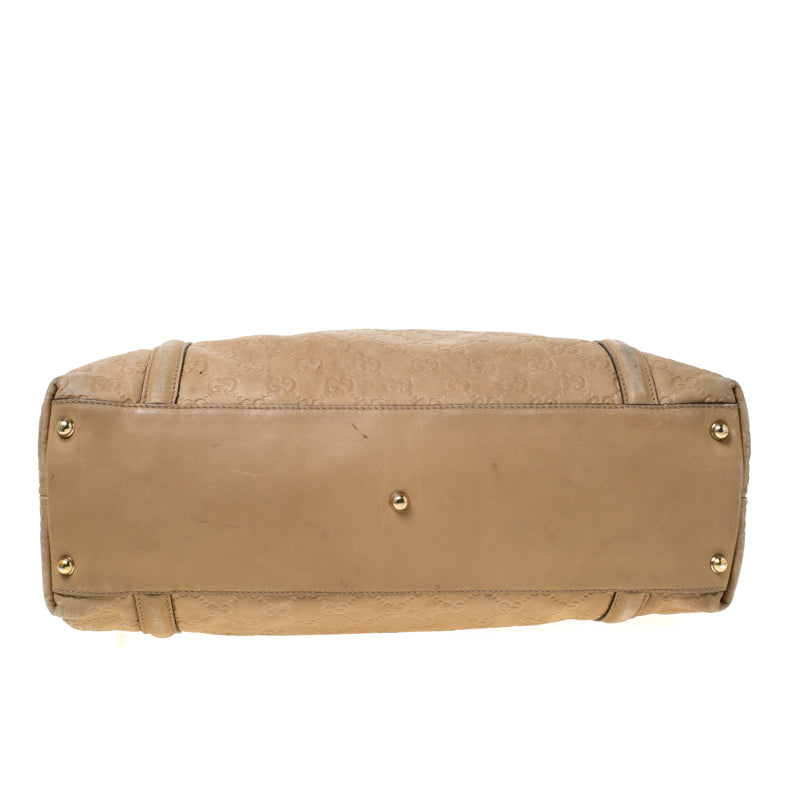 Gucci Beige Leather Medium GG Britt Tote