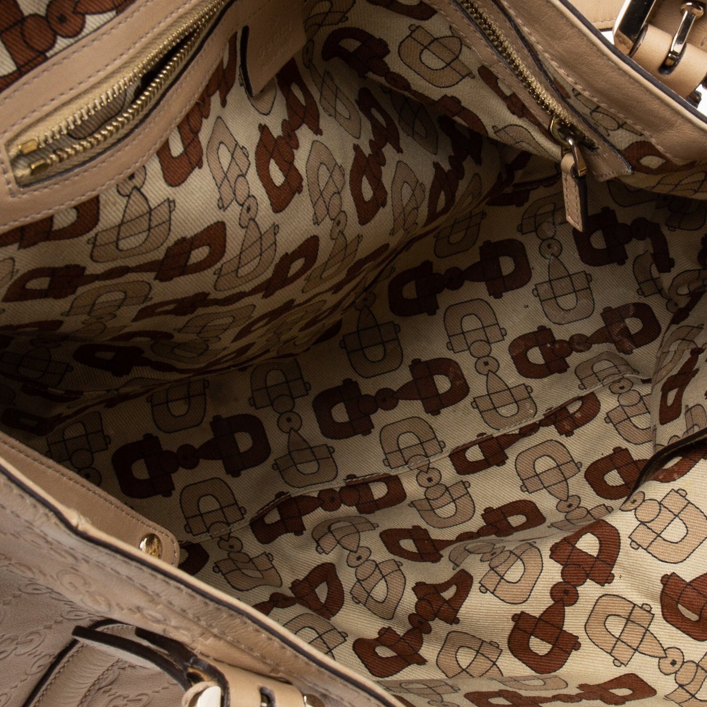 Gucci Beige Guccissima Leather Medium GG Britt Tote