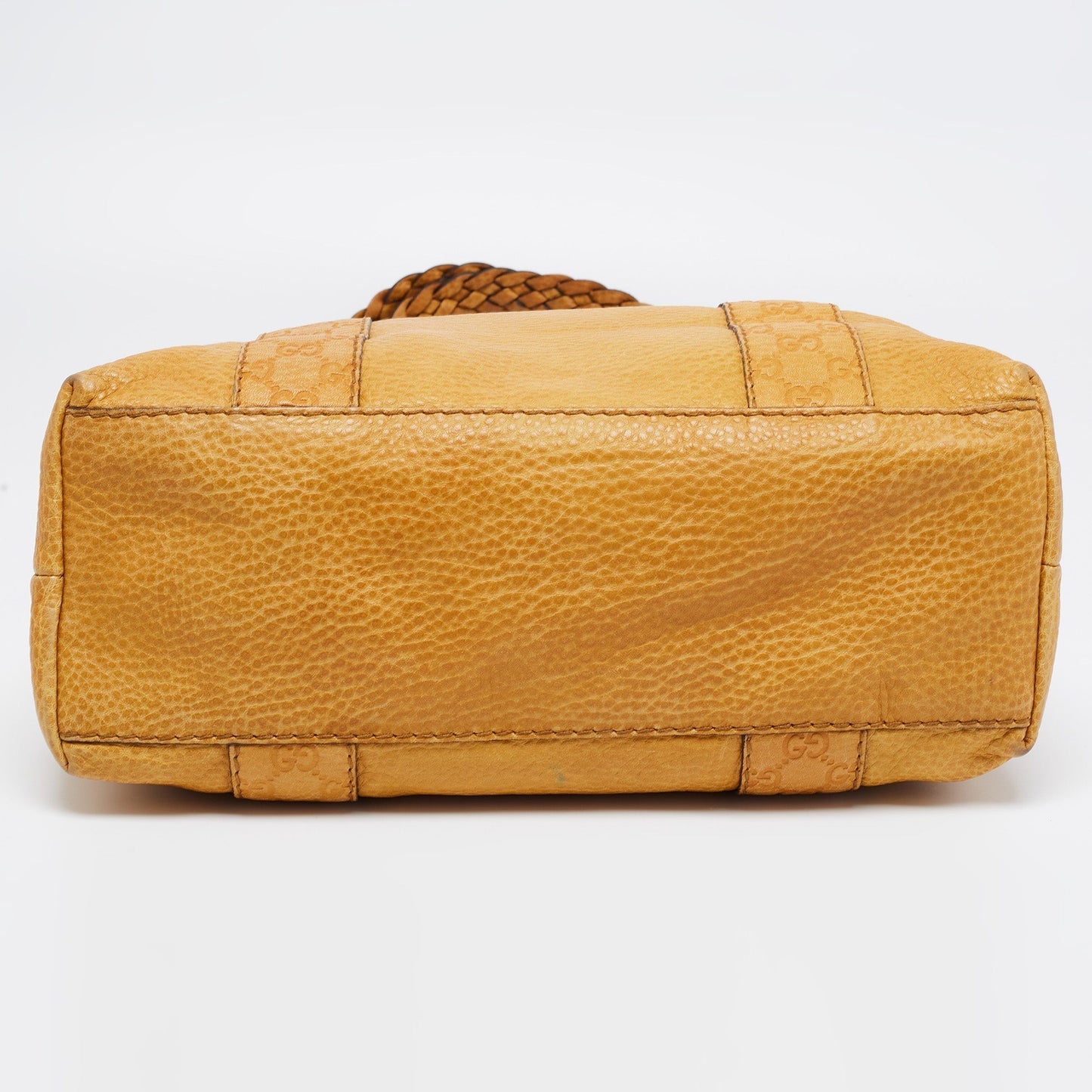 Gucci Yellow Guccissima Leather Large Bamboo Bar Tote