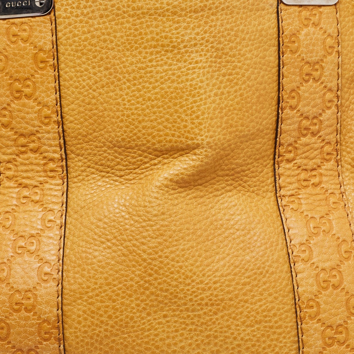 Gucci Yellow Guccissima Leather Large Bamboo Bar Tote