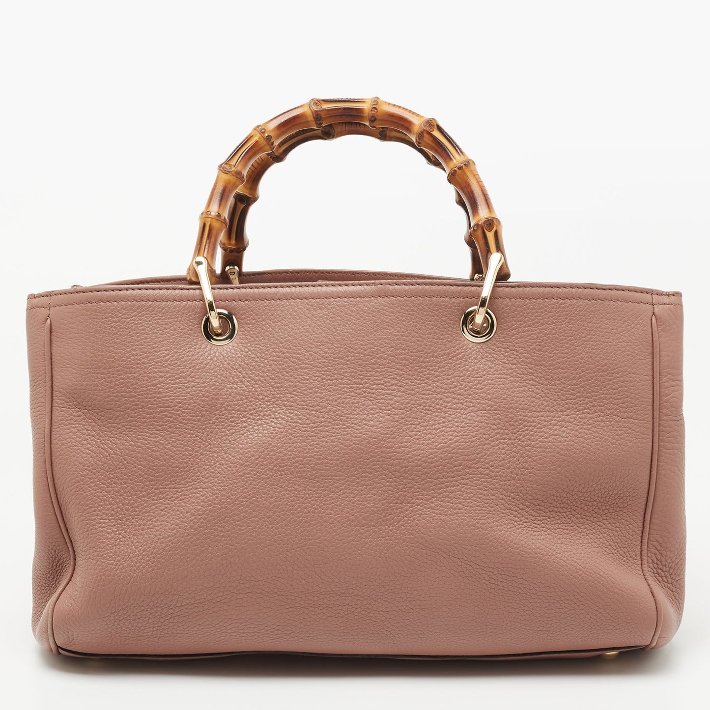 Gucci Dusty Pink Leather Medium Bamboo Shopper Tote