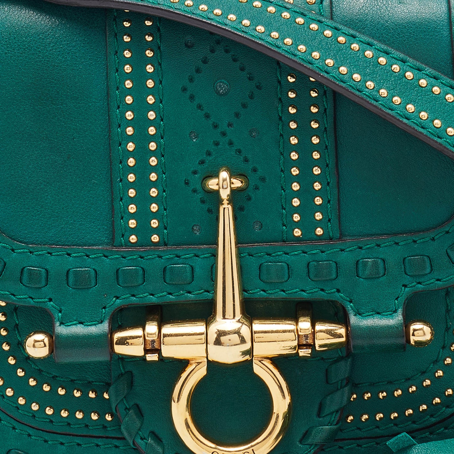 Gucci Green Leather Small Snaffle Bit Shoulder Bag