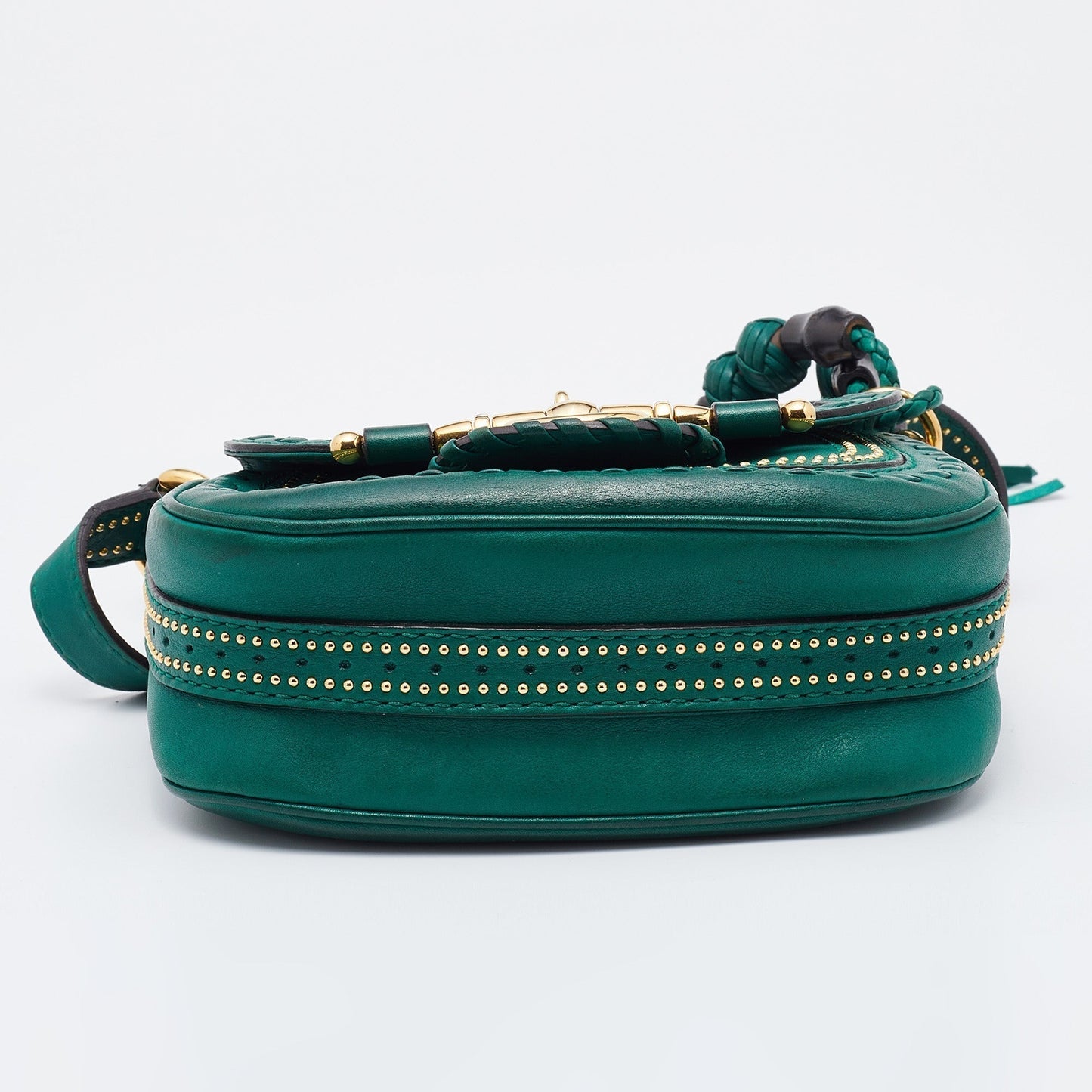 Gucci Green Leather Small Snaffle Bit Shoulder Bag