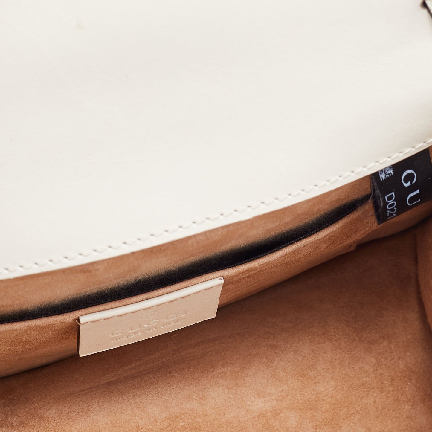 Gucci White Leather Mini Web Sylvie Top Handle Bag