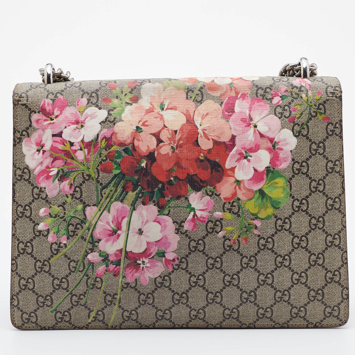 Gucci Multicolor GG Supreme Canvas and Suede Blooms Medium Dionysus Shoulder Bag