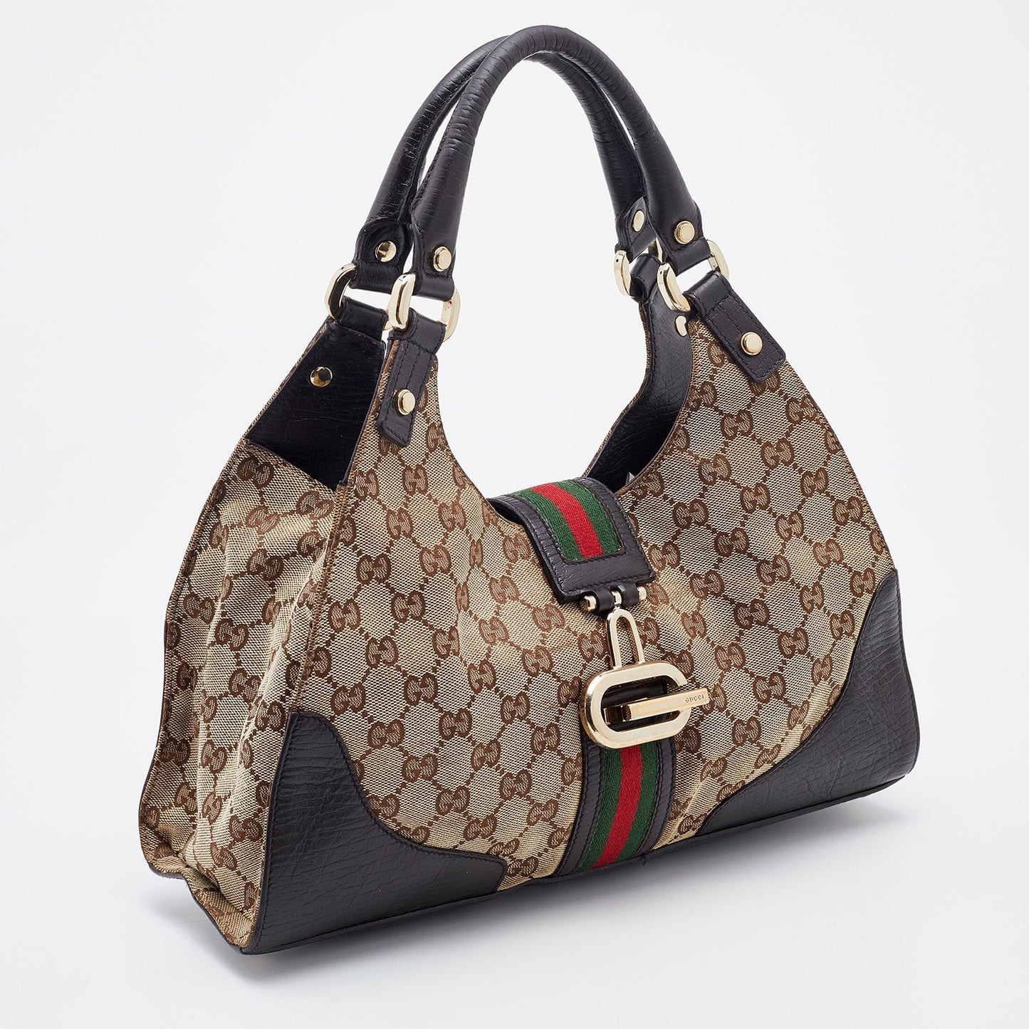 Gucci Beige/Brown GG Canvas and Leather Junco Shoulder Bag