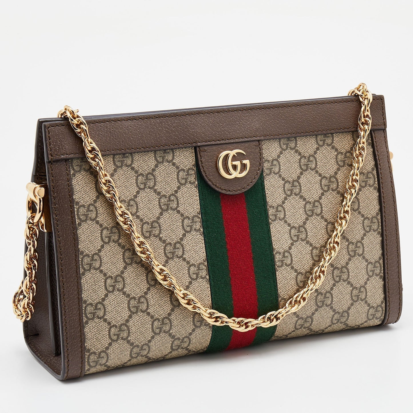 Gucci Beige/Brown GG Supreme Canvas Ophidia Shoulder Bag