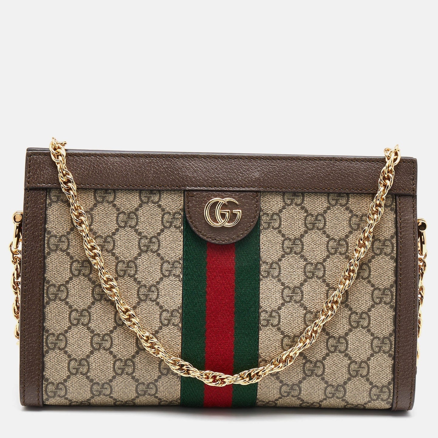 Gucci Beige/Brown GG Supreme Canvas Ophidia Shoulder Bag