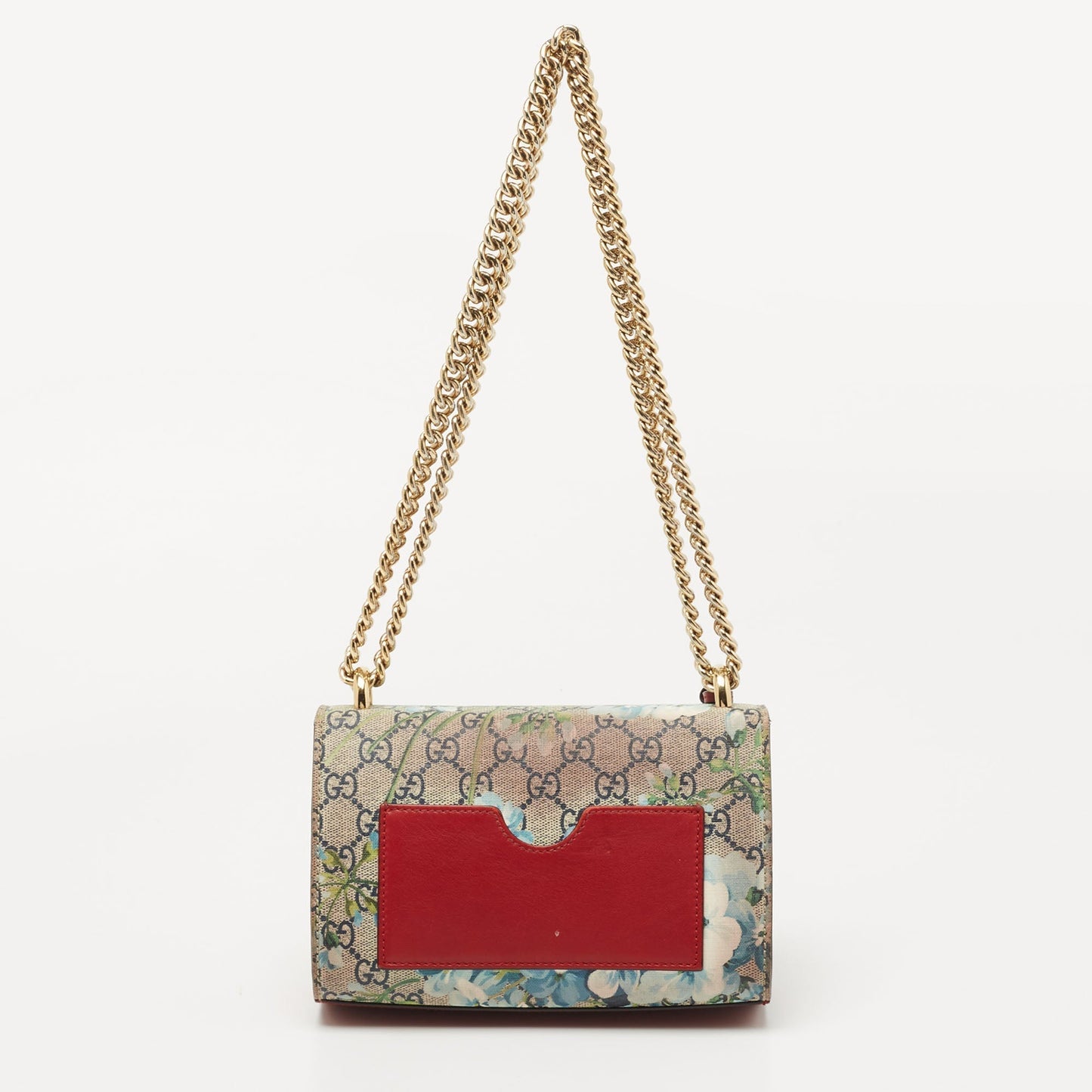 Gucci Multicolor GG Supreme Blooms Canvas and Leather Small Padlock Shoulder Bag
