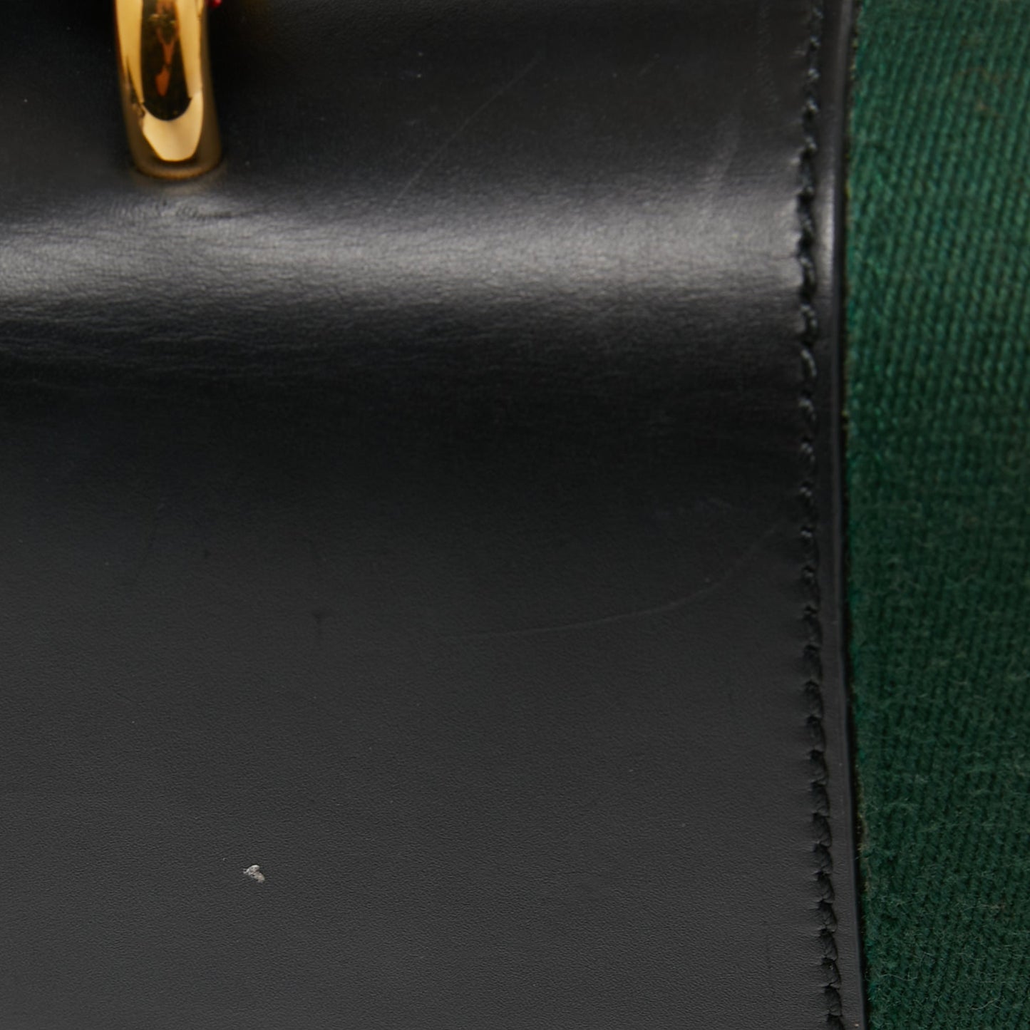 Gucci Black Leather Small Web Sylvie Shoulder Bag