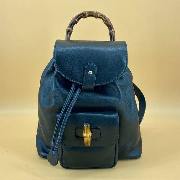 GUCCI mini bamboo leather backpack