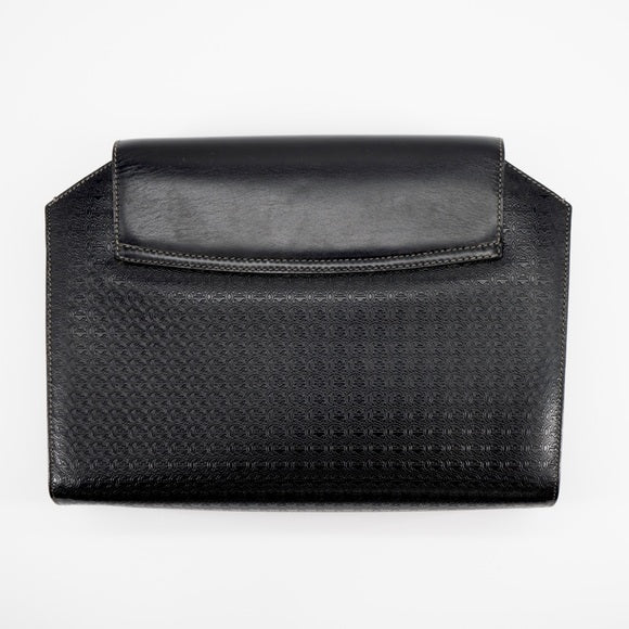 GUCCI vintage black leather clutch