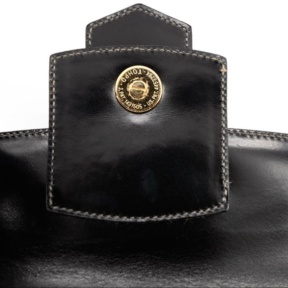 GUCCI vintage black leather clutch