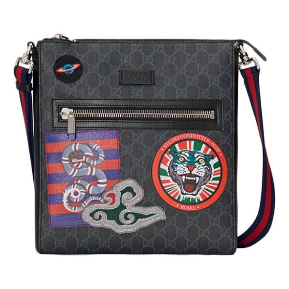 GUCCI Night Courrier Single- Shoulder Bag Black/Grey 474137-9F23N-8850