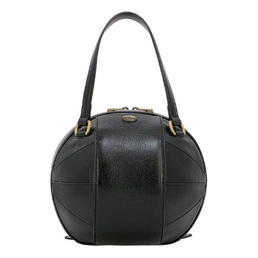 (WMNS) Gucci Unisex Leather Enamel Logo HandBag Black 536110-0PL0T-1000