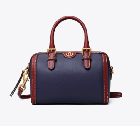 Tory Burch Monogram Two-Tone Barrel Leather Crossbody Bag - Puzzles Egypt