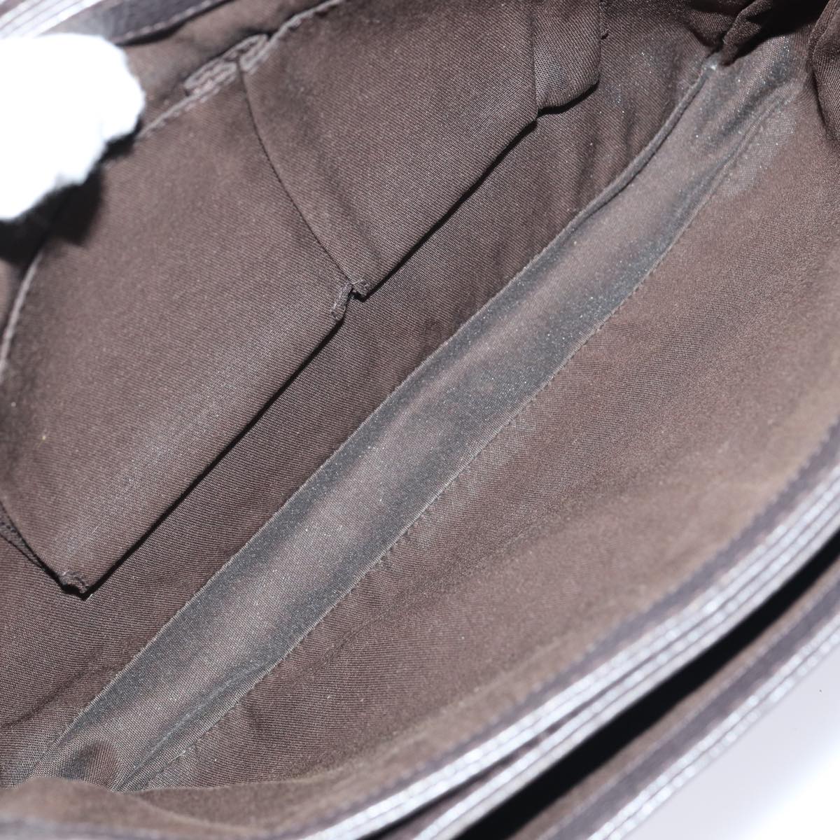 GUCCI Shoulder Bag Leather Brown Gold Auth mr405